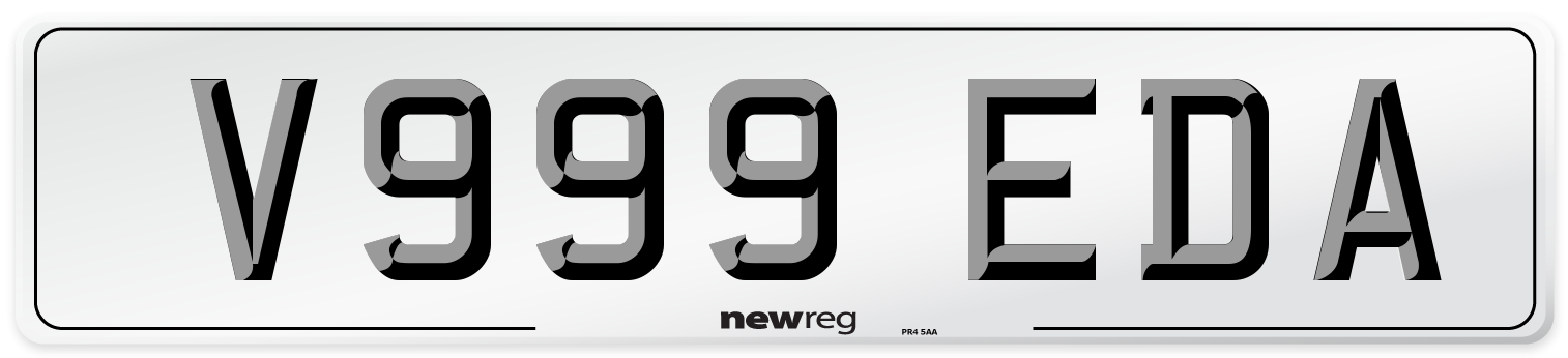 V999 EDA Number Plate from New Reg